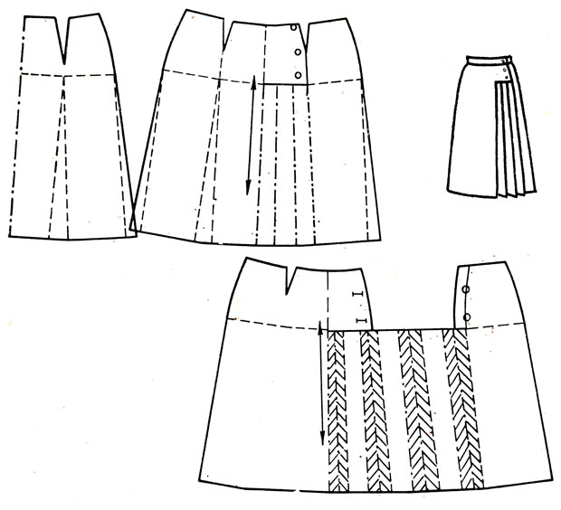 Выкройка юбки с бантовыми складками для маленьких девочек и взрослых женщин
