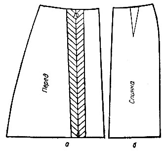 Готовые выкройки прямой юбки с двумя складками спереди. Обхват бедер 86 — 114 см
