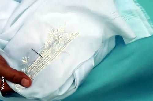 Кандагарская счётная однотонная вышивка хамак, традиционная для мужских рубах